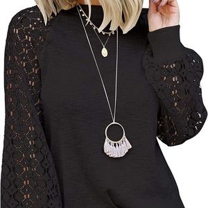 MIHOLL Women’s Long Sleeve Tops Lace sleeve top